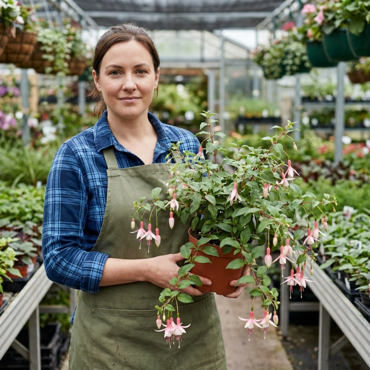 Fuchsia 'Cascade' – Pink & White Trailing Fuchsia (3 x 10.5cm Pots)