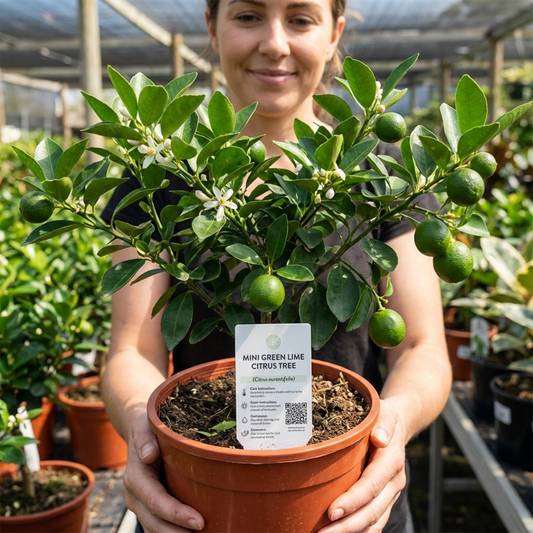 Green Lime (Citrus aurantiifolia) – Mini Evergreen Citrus Tree (15cm Pot)