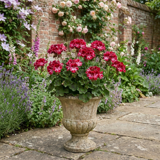 Geranium Calliope M Red Splash (Pelargonium) – Semi-Trailing Summer Bedding (5L Pot)
