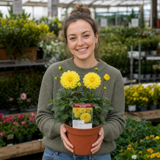 Dahlia 'Maggiore Yellow' – Summer Flowering Perennial (3L Pot)